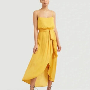 Modern Citizen Mila Tank Dress Layered Marigold Tulip Front Spaghetti Straps: XL